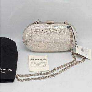 Chiara Boni Alba Metallic Leather Clutch